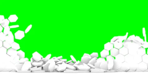 Destruction of the wall for concept design. Stone texture background. Explosion Stock Footage 154036464