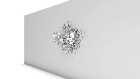 Destruction of a wall Stock Footage