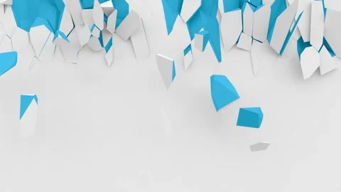 Destruction of a wall from top to bottom. Alpha channel Stock Footage 263870337