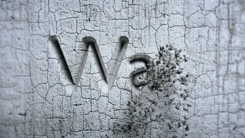 The destruction of the wall the word war Stock-Footage 101828131