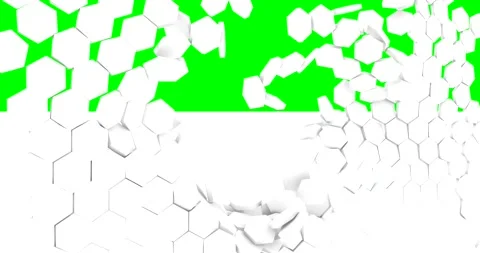 Destruction of a white wall on a green background Wall destruction crack Stock Footage 154035591