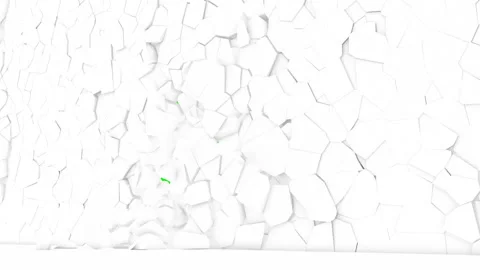 Destruction of the white wall on green screen super slow motion 1000 fps Stock Footage 156746165