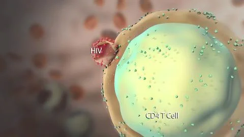 Destructive effect of virus on cells Stockillustratie