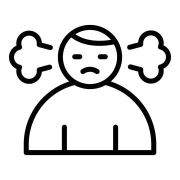 Destructive stress icon outline vector. Panic attack Stock Illustration