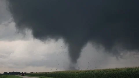 Destructive Tornado Throwing Debris | Stock Video | Pond5