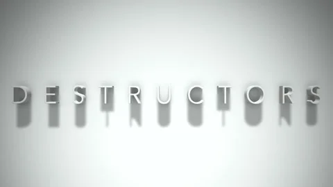 Destructors 3D title animation with shadows on a white background Stock Footage 297017028