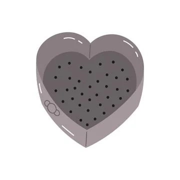 Detachable baking dish in heart shape with removable bottom. Hand drawn cake pan Stock Illustration
