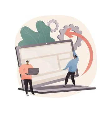 Detachable device technology abstract concept vector illustration. Illustrazione stock