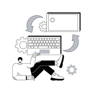 Detachable device technology abstract concept vector illustration. Stock Illustration