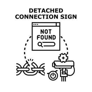 Detached connection sign indicating lost connectivity Illustrazione stock