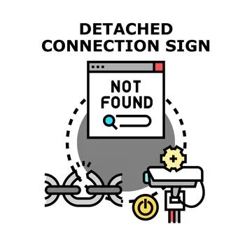 Detached connection sign indicating lost connectivity Stock Illustration