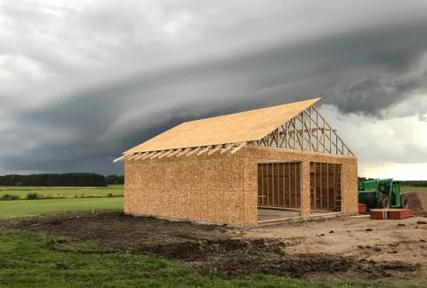 Detached Garage Construction Stock Photos