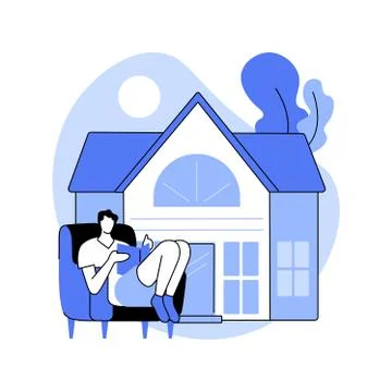 Detached house abstract concept vector illustration. Ilustración de archivo