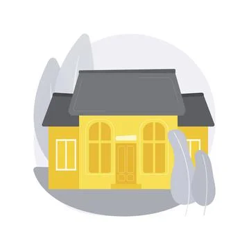 Detached house abstract concept vector illustration. Ilustración de archivo