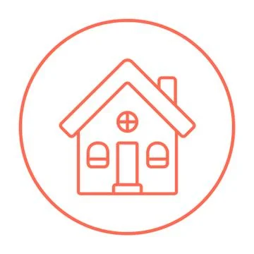 Detached house line icon Stock Illustration