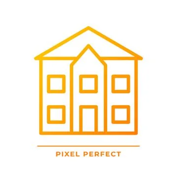 Detached house pixel perfect gradient linear vector icon Stock Illustration