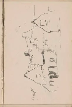 Detached house with a stair wall. Next to the house is a smaller building ... Fotos de archivo