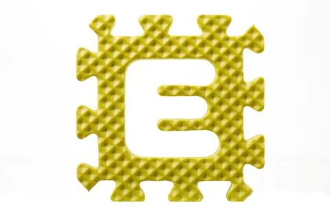 Detached letter e on a rubber puzzle Stock Photos