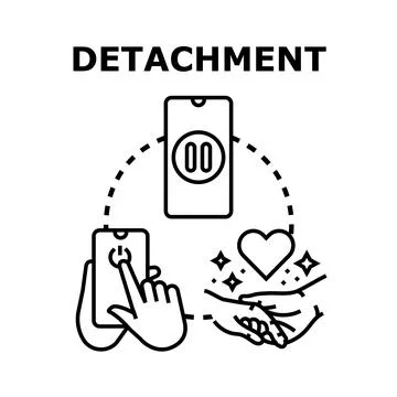 Detaching from devices concept for digital wellbeing Illustrazione stock