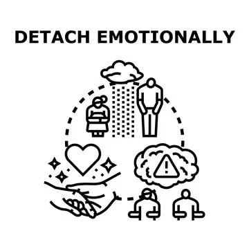 Detaching emotionally from stressful situations and unhealthy relationships Stock Illustration
