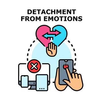 Detachment from emotions concept limiting screen time 스톡 일러스트
