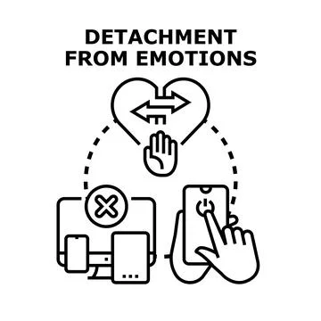 Detachment from emotions concept limiting screen time 스톡 일러스트