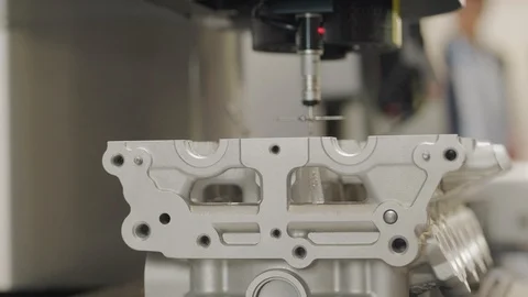Detail in 3D CNC coordinate measuring machine, 5-way stylus Stock Footage 117783226