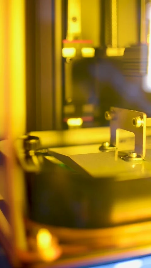 Detail of a 3d resin printer in operation, vertical Stock Footage 270481342