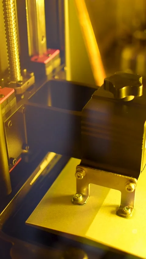 Detail of a 3d resin printer in operation, vertical Stock Footage 270481344