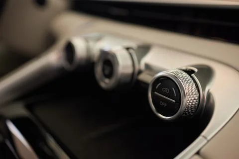 Detail air conditioning button inside a car Photos