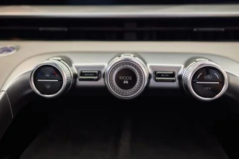 Detail air conditioning button inside a car Photos
