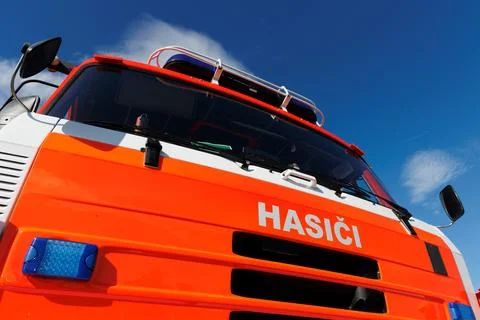 Detail and closeup of fire engine and fire truck in the Czech Republic and Cz 库存照片