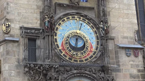 Detail from the Astronomical Clock of Prague Video stock 284905487