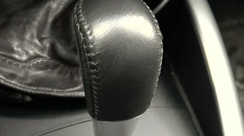 Detail on a automatic gear shifter Stock Footage 68191820