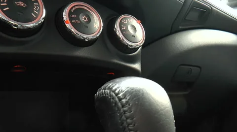 Detail on a automatic gear shifter Stock Footage 68191869
