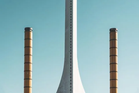 Detail of the base of a communications tower Stock Photos