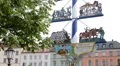 Detail Bavarian German Maypole Viktualienmarkt Famous Delicatessen Market Munich HD Footage