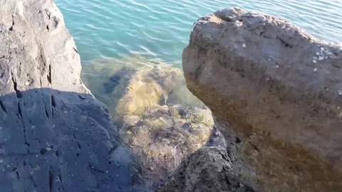 A detail between the rocks, peace, clear water Stock Footage 148512399