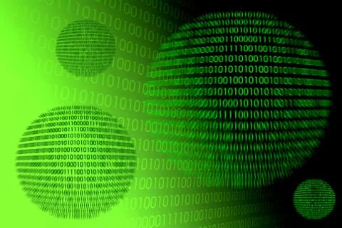 Detail of a binary code computer virus Illustrazione stock