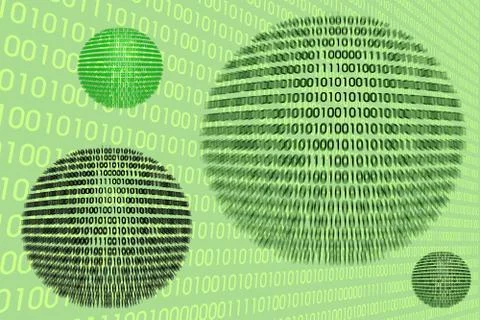 Detail of a binary code computer virus Illustrazione stock