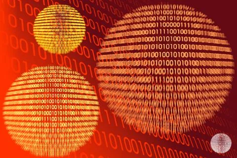 Detail of a binary code computer virus Illustrazione stock