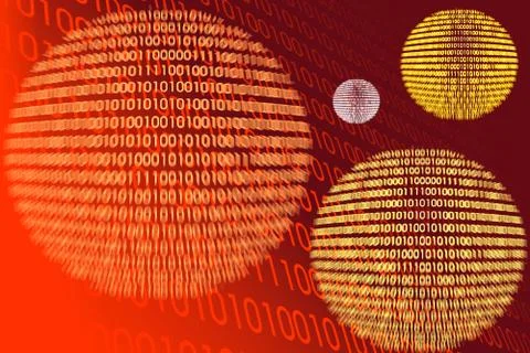 Detail of a binary code computer virus Stock Illustration