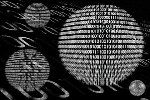 Detail of a binary code computer virus Illustrazione stock