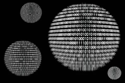 Detail of a binary code computer virus Illustrazione stock