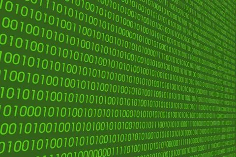 Detail of a binary code computer virus Illustrazione stock