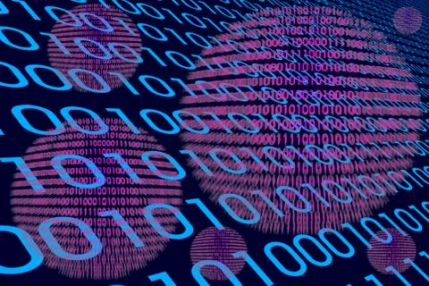 Detail of a binary code computer virus Stock Illustration