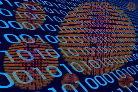 Detail of a binary code computer virus 스톡 일러스트