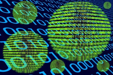 Detail of a binary code computer virus Stock-Illustration