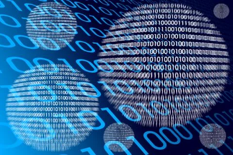 Detail of a binary code computer virus Stock Illustration