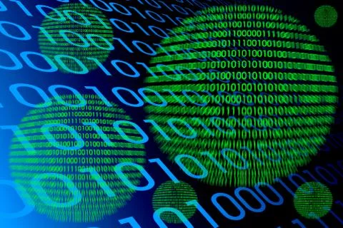 Detail of a binary code computer virus Stock Illustration